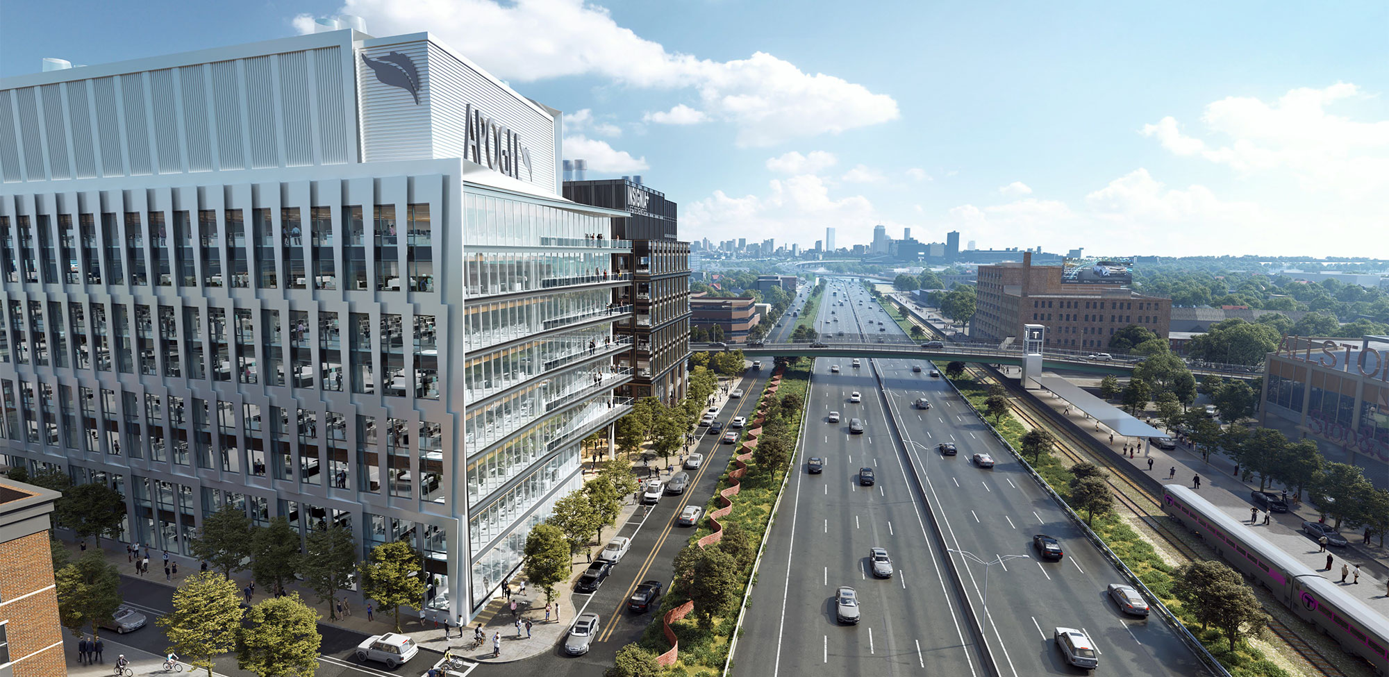 View of Link on Lincoln showing unparalleled visibility for signage opportunities