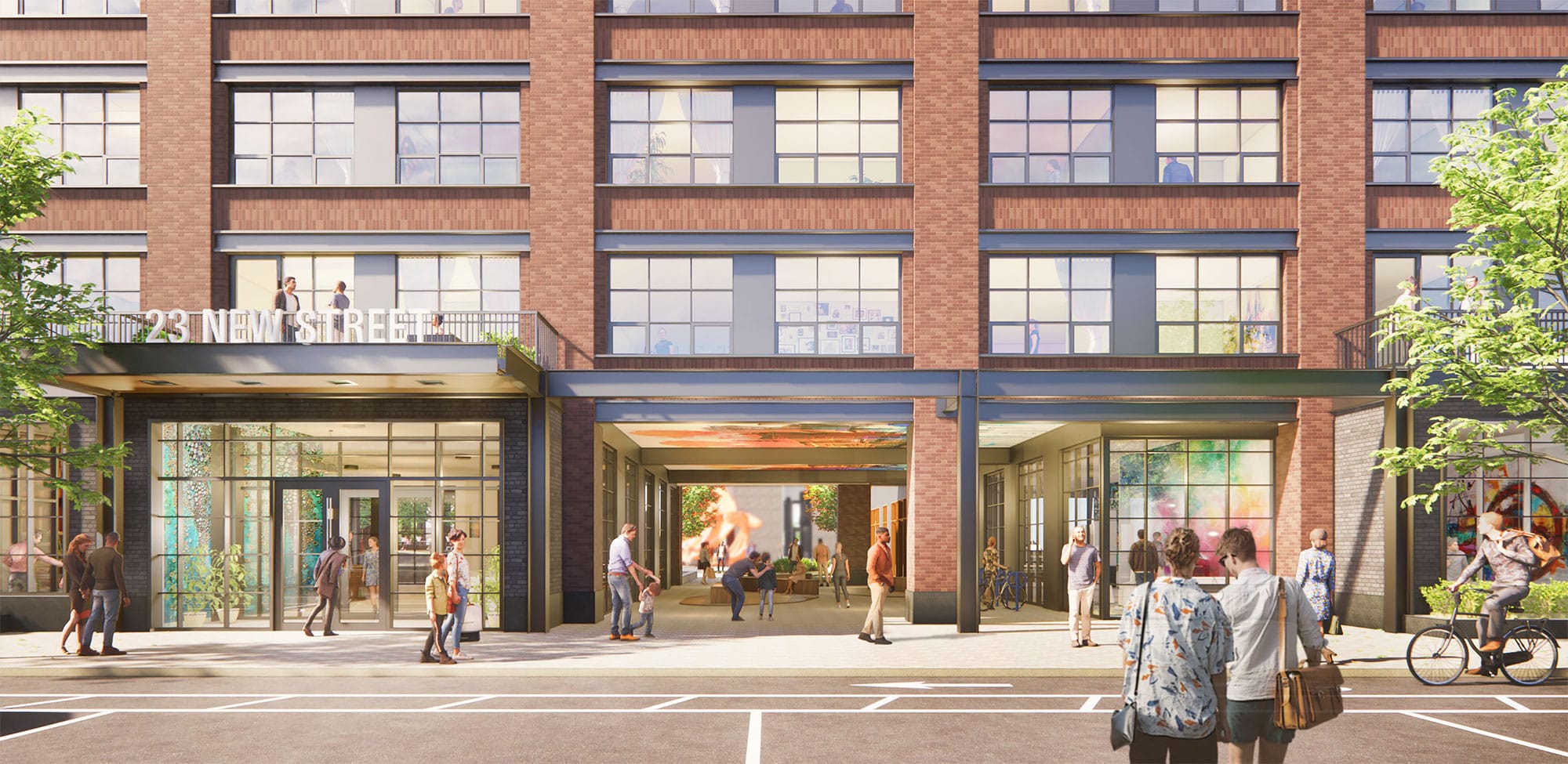 23 New Street building entrance with people